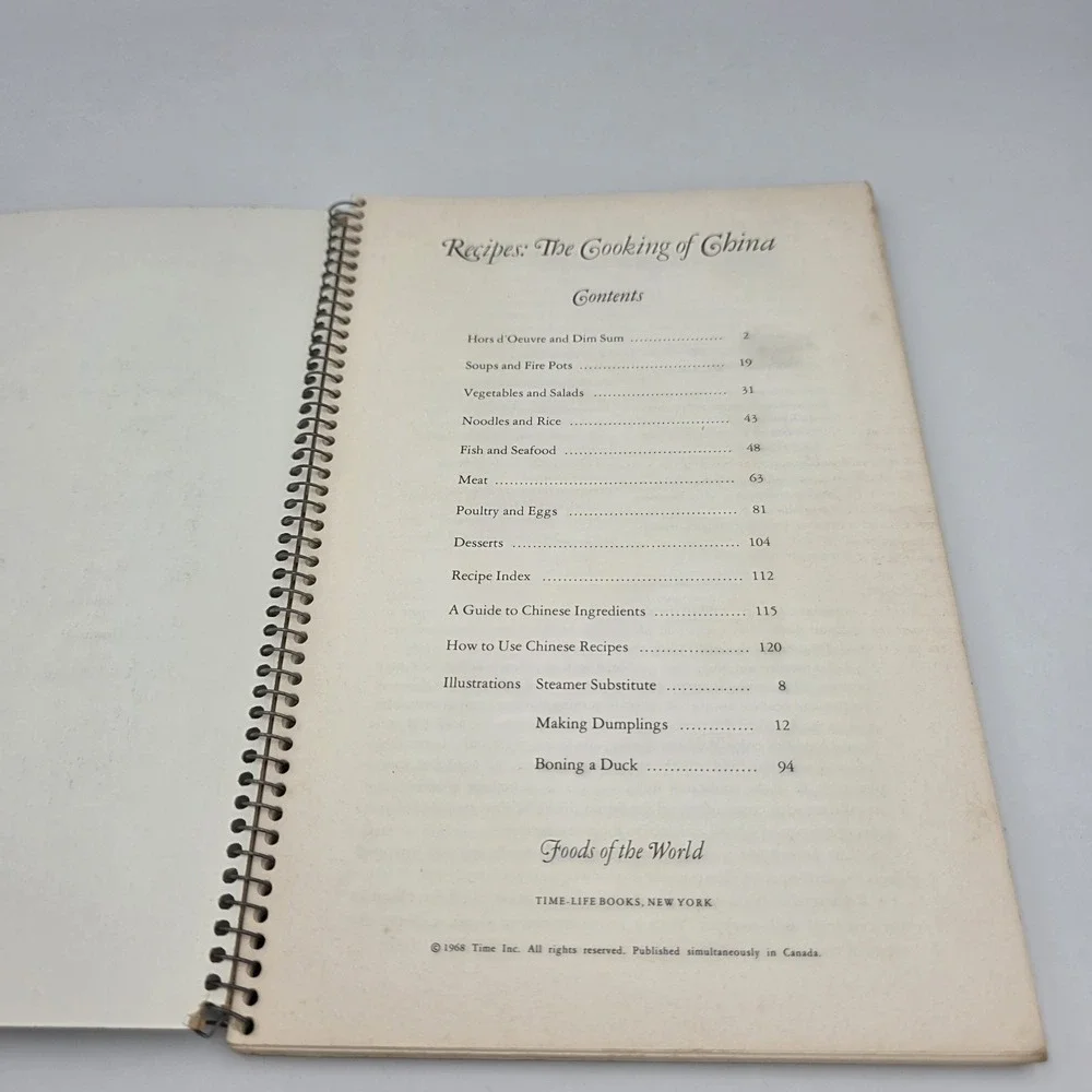 Recipes Chinese Cooking Foods of the World by Time‎ Life Books 1968 Cookbook